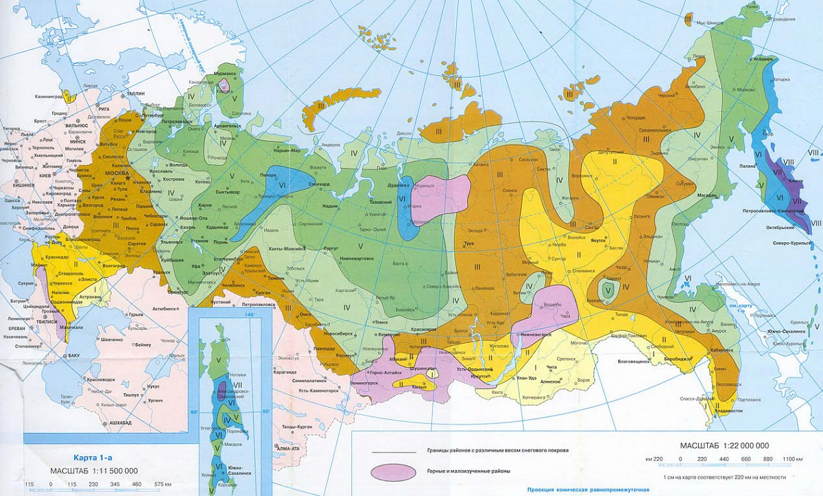 Карта снеговых нагрузок